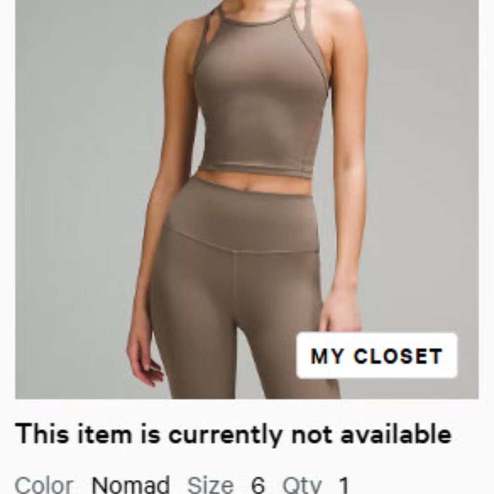 Lululemon Wunder Train High-Neck Cross-Back Tank Top Nomad - Picture 2 of 2